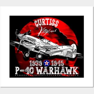 Curtiss P-40 Warhawk  USAF WW2 Fighter Aircraft Posters and Art